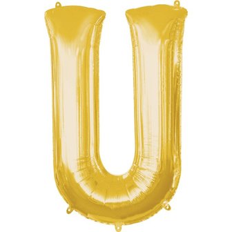 Goud Letter &#039;U&#039; Folie Ballon 86cm