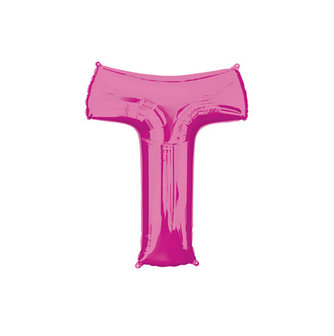 Magenta Letter &#039;T&#039; Folie Ballon 40cm