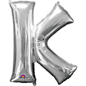 Zilver Letter &#039;K&#039; Folie Ballon 86cm