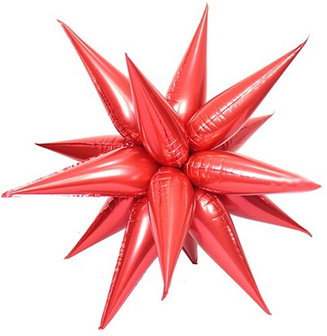 Rood Starburst Folie Ballon 100cm