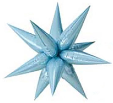Licht Blauw Starburst Folie Ballon 100cm