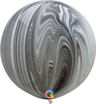 Qualatex SuperAgate Zwart-Wit Latex Ballon 76cm 2st Black &amp; White