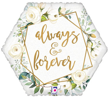 Geo Bloemen &#039;Always and Forever&#039; Zeshoek Folie Ballon 45cm