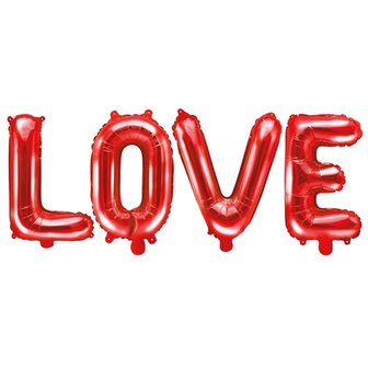 Rood &#039;Love&#039; Letters Folie Ballon 40cm