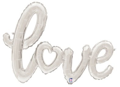 Zilver &#039;Love&#039; Sierletters Folie Ballon 119cm