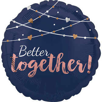 Marine Blauw &#039;Love, Better Together&#039; Folie Ballon 45cm