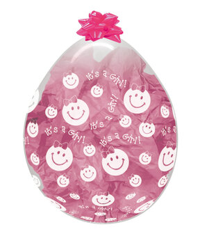 Transparant met &#039;It&#039;s A Girl&#039; Stuffer Ballonnen 45cm 25st 