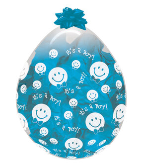 Transparant met &#039;It&#039;s A Boy&#039; Stuffer Ballonnen 45cm 25st 