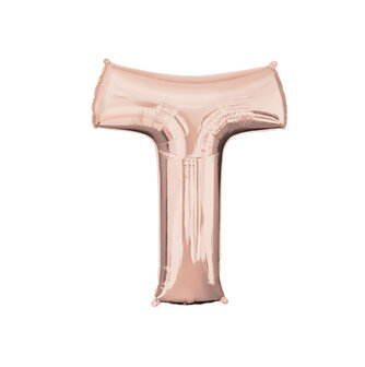 Rosegold Letter &#039;T&#039; Folie Ballon 40cm