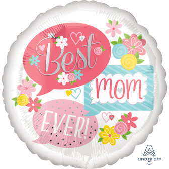 Jumbo Bubbles &#039;Best Mom Ever&#039; Folie Ballon 71cm