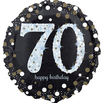 Sprankelend &#039;70 Happy Birthday&#039; Folie Ballon 45cm