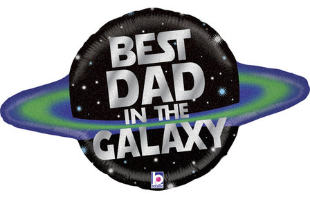 Planeet &#039;Best Dad in the Galaxy&#039; SuperVorm Folie Ballon 79cm