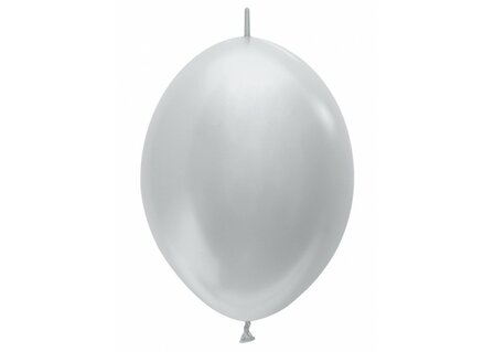 Sempertex Parelmoer Zilver Link-O-Loon Latex Ballonnen 30cm 50st Pearl Silver