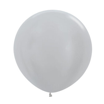 Sempertex Satin Pearl Zilver Latex Ballonnen 10st 60cm Pearl Silver