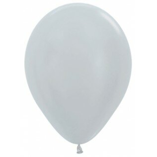 Sempertex Satin Pearl Zilver Latex Ballonnen 30cm 50st Pearl Silver