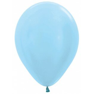 Sempertex Satin Pearl Blauw Latex Ballonnen 30cm 50st Pearl Blue