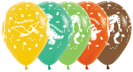 Assorti. Kleur DInosaurus Print Latex Ballonnen 25st 30cm