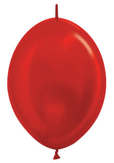 Sempertex Metallic Rood Link-O-Loon Latex Ballonnen 30cm 50st Metallic Red