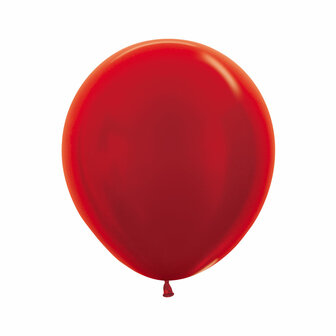 Sempertex Metallic Rood Latex Ballonnen 25st 45cm Metallic Pearl Red