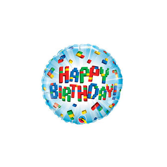 Blokken &#039;Happy Birthday&#039; MiniVorm Folie Ballon 22cm