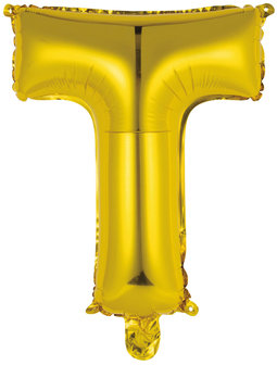 Goud Letter &#039;T&#039; Folie Ballon 40cm