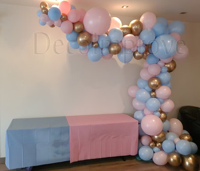 Organic Roze, Blauw, Goud Driekwart Ballonnenboog