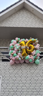 Mint groen, Roze en Goud &#039;16 jaar&#039; Collage Wanddecoratie