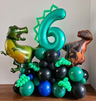 Jurassic World Dinosaurussen Collage &#039;6 jaar&#039; Ballonnenpilaar