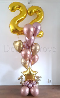 Chroom Goud en Rosegold Medium Collage 22 Jaar Helium Ballonnentros
