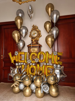 Goud en Zilver &#039;Welcome Home&#039; Deluxe Collage Ballondecoratie