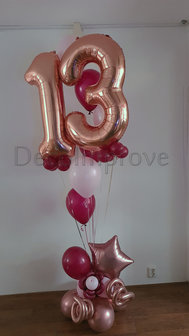 RoseGold Maroon Collage 13 Jaar Helium Ballonnentros