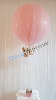 Roze met Tule Boompje Ballonnenpilaar