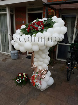 Bloemenzuil Ballonnenpilaar met Bloemstuk