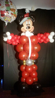 Mickey Mouse Kerstman Ballonnenpilaar