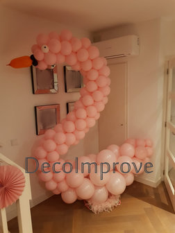 Babyroze Zwaan Ballondecoratie