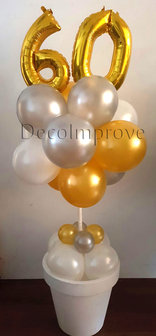 Verjaardag &#039;60&#039; jaar Bloempot Ballondecoratie