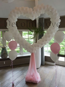 Hart met Tule Foto Frame Ballondecoratie