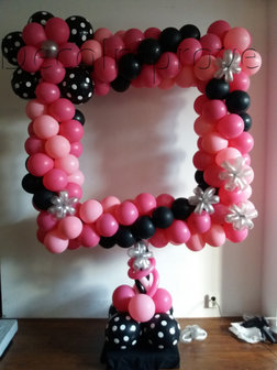 Funky Roze Foto Frame Ballondecoratie 100x100cm