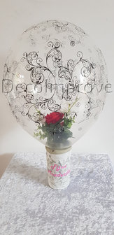 Roosje in Filigree Ballon met Vaas Tafeldecoratie