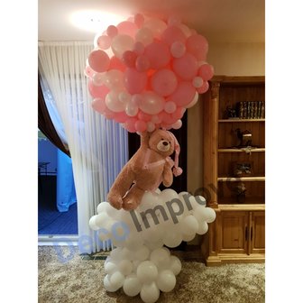 Luchtballon met Teddybeer en Wolk Ballondecoratie