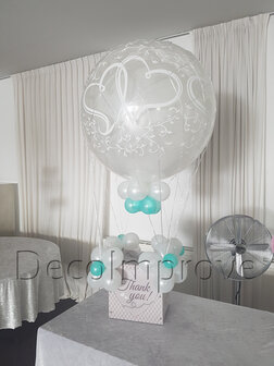 Mint Verbonden Harten Luchtballon met Enveloppenkist Ballondecoratie