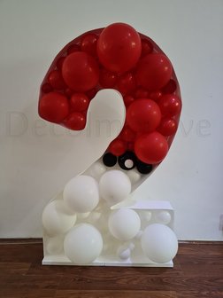 Pokeball &#039;2&#039; Cijfer Mozaiek Ballondecoratie