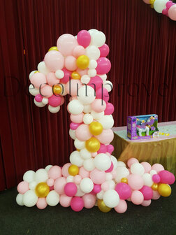 Pastel Cijfer 1 Organic Ballondecoratie