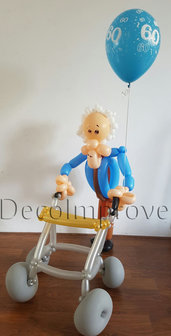 Opa met Rollator Ballondecoratie