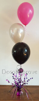 Trosje met 3 Heliumballonnen Boeket en 18 Jaar Folie Gewicht in iedere gewenste kleur