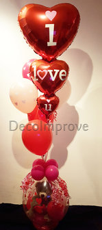 Valentijn Teddybeer &#039;I Love You&#039; Ballondecoratie Cadeauballon Stuffer Ballon met Heliumtros
