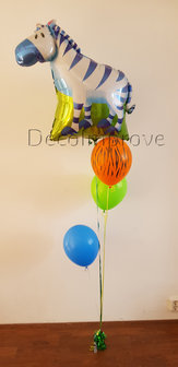 Jungel Zebra Helium Ballonnen Boeket 