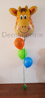 Jungel Giraffe Helium Ballonnen Boeket