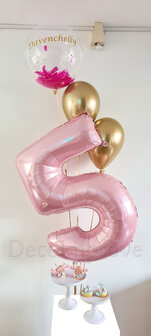 Pastel met Persoonlijke Opdruk &#039;5 jaar&#039; Helium Ballonnentros