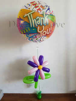 Bloemdecoratie &#039;Thank You&#039; Helium Ballon